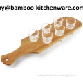 Custom Bamboo Wooden Wine Drinks Shot Serving Paddle Board 6 Shot for Bars Clubs and Events